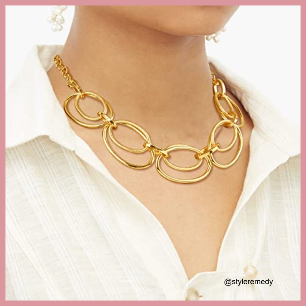 Gold Plated Loop Chain Link Statement Choker Neck… - image 3